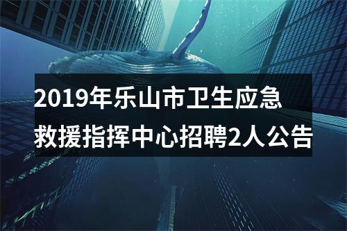 2019年乐山市卫生应急救援指挥中心招聘2人公告 图片